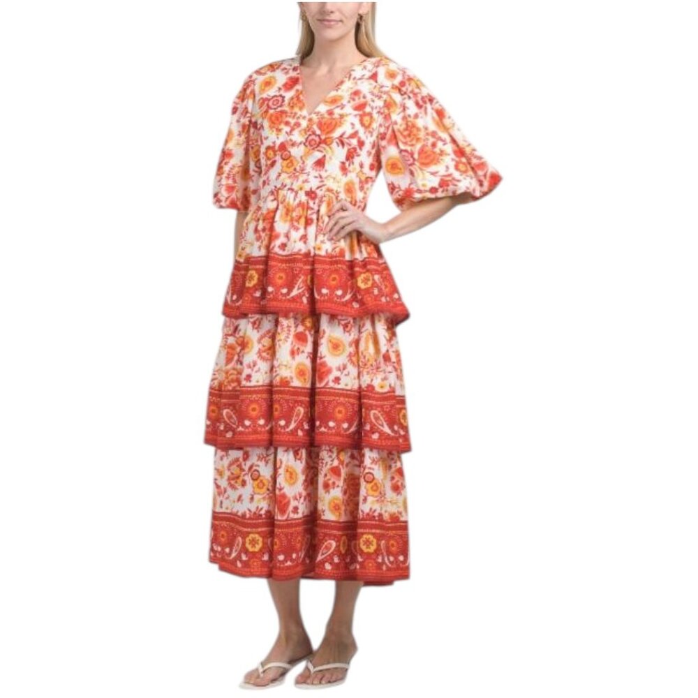 US TOGETHER Tiered Floral Maxi Dress